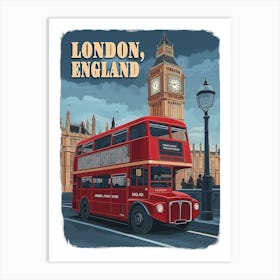 Iconic London: A Vintage Travel Poster Art Print