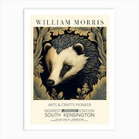 William Morris Print Exhibition Poster Badger Art Print Art Print