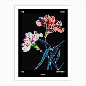 No Rain No Flowers Poster Carnation Dianthus 1 Art Print