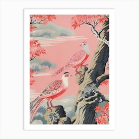 Vintage Japanese Inspired Bird Print Pheasant 2 Art Print