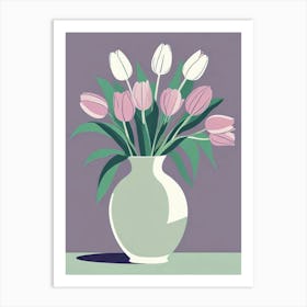 Green Tulips Vase Art (2) Art Print