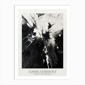 Cosmic Symphony Abstract Black And White 3 Poster Art Print