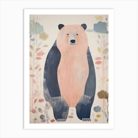 Playful Illustration Of Grizzly Bear For Kids Room 2 Art Print