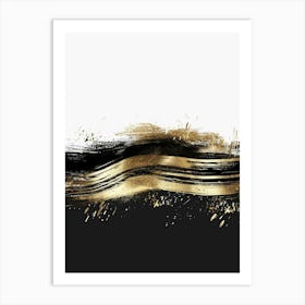 Gold And Black Abstract Painting 94 Art Print