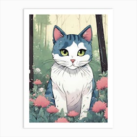 Cat In The Woods Art Print