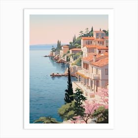 Antalya Turkey 1 Vintage Pink Travel Illustration Art Print