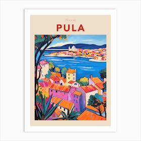 Pula Croatia Fauvist Travel Poster Art Print