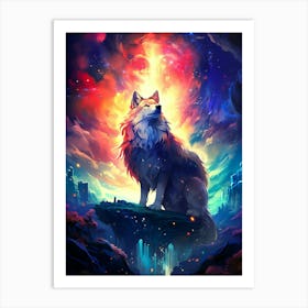 Wolf In The Sky 3 Art Print