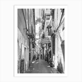 Palma Mallorca, Spain, Alley street at historic city center, Old town Art Print