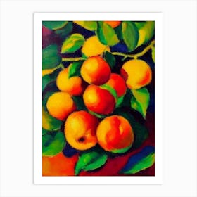 Nectarine Fruit Vibrant Matisse Inspired Painting Fruit Art Print