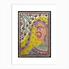 Traditional woman ib madhubani art by DollyJ Poster