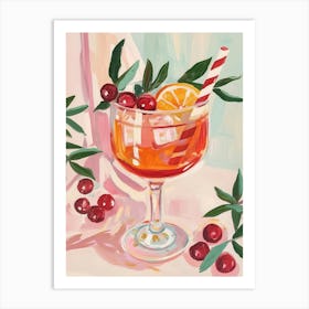 Cranberry Aperol Spritz Cocktail Art Print