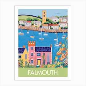 Falmouth England Travel Print Painting Cute Art Print