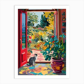 Open Window With Cat Matisse Style 2 Art Print