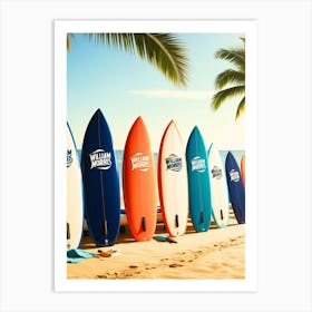 Surfboards On The Beach 1 Art Print