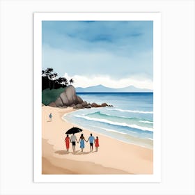 People On The Beach Painting (10) Art Print