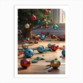 Christmas Decorations On The Floor Art Print