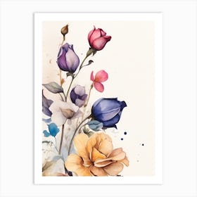 Watercolor Flowers 2 Art Print