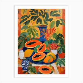 Papaya Tropical Fruits and plants Art Print