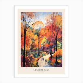 Autumn City Park Painting Central Park New York City 1 Poster Art Print