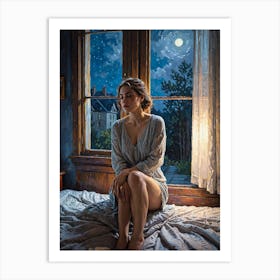 Girl In Bed 1 Art Print