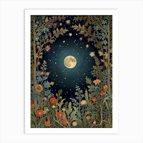 Moonlight In The Forest Style William Morris 16 Art Print