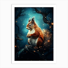 Squirrel In The Forest Art Print