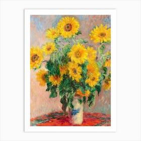 Sunflowers In A Vase 3 Art Print