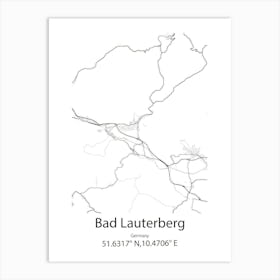 Bad Lauterberg,Germany Minimalist Map Art Print