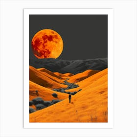 Full Moon In The Desert Art Print