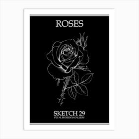 Roses Sketch 29 Poster Inverted Art Print