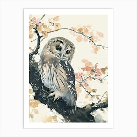Northern Pygmy Owl Drawing 4 Art Print