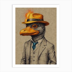 Duck In A Suit 1 Art Print