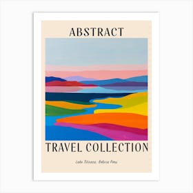 Abstract Travel Collection Poster Lake Titicaca Bolivia Peru 4 Art Print