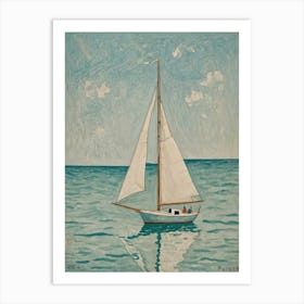 Sailboat On The Ocean no1 Art Print