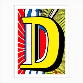 D, Letter, Alphabet Comic 2 Art Print