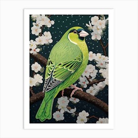 Ohara Koson Inspired Bird Painting Finch 4 Art Print