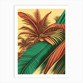 Fiji Beach Vintage Sketch Tropical Destination Art Print
