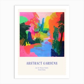 Colourful Gardens Lan Su Chinese Garden Usa 1 Blue Poster Art Print