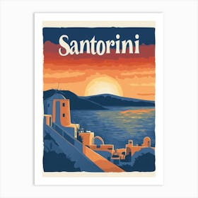 Aihrgdesign A Classic 1960s Travel Poster For Santorini 2 Art Print