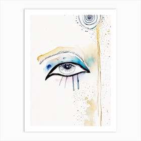 Buddha S Eyes 1 Symbol Minimal Watercolour Art Print