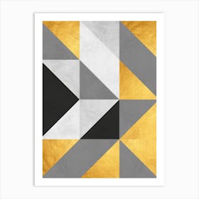 Collage with gold and black 6 Art Print