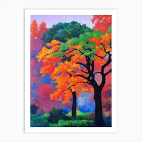 Quercus Rubra Tree Cubist Art Print