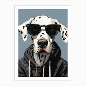 Dalmatian Dog Wearing Glasses Art Print