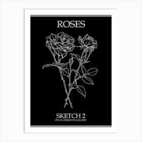 Roses Sketch 2 Poster Inverted Art Print