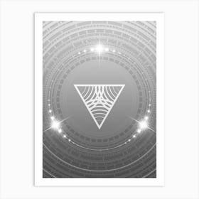 Geometric Glyph in White and Silver with Sparkle Array n.0219 Art Print