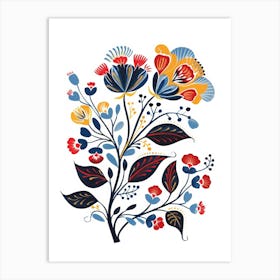 Hand Painted Floral Design Art Print