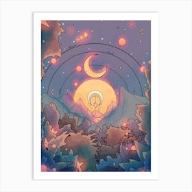 A Nighttime Forest Art Print