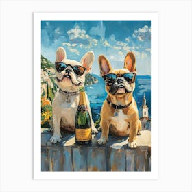 Frenchies Drink 5 Art Print