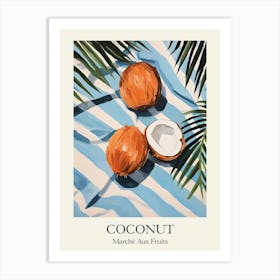 Marche Aux Fruits Coconut Fruit Summer Illustration 4 Art Print